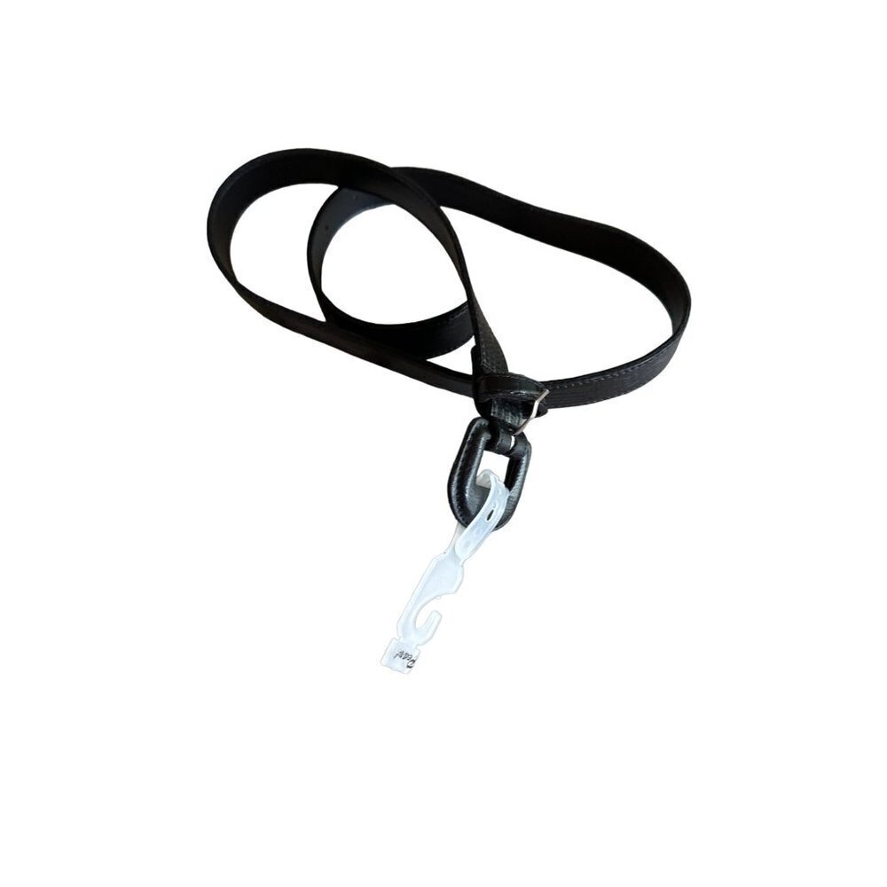 Accessories by Pearl Belt Black Croc Embossed‎ Leather Covered Buckle Slim Large